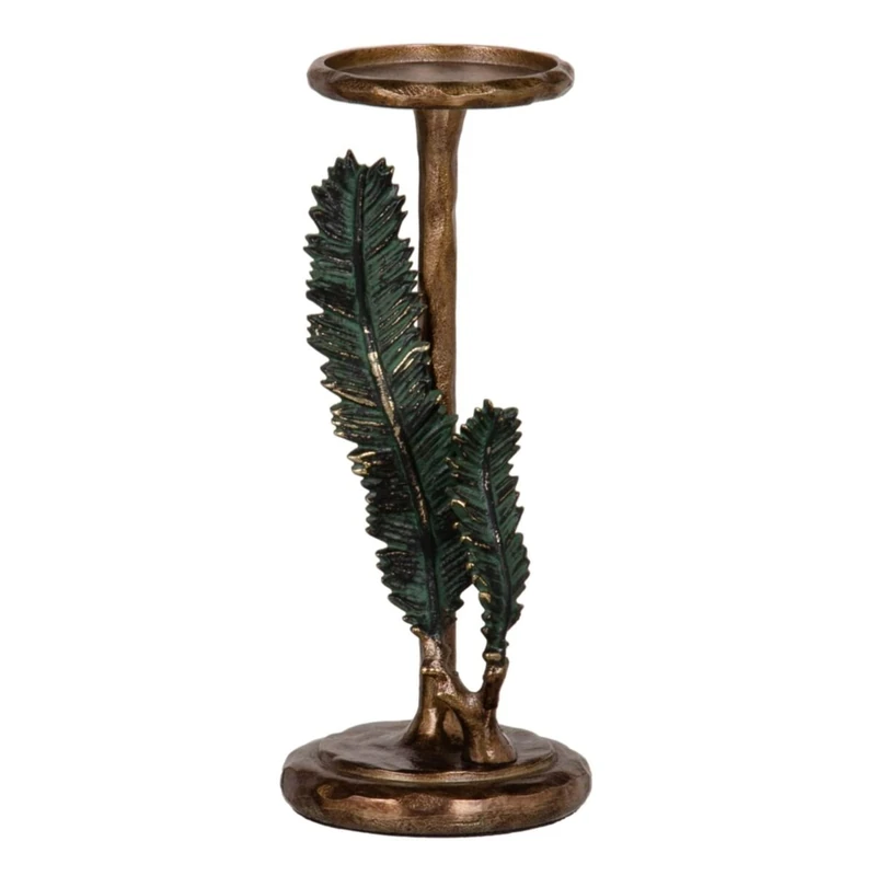 Candle holder 11 x 11 x 27.5 cm Metal Copper - Image 1