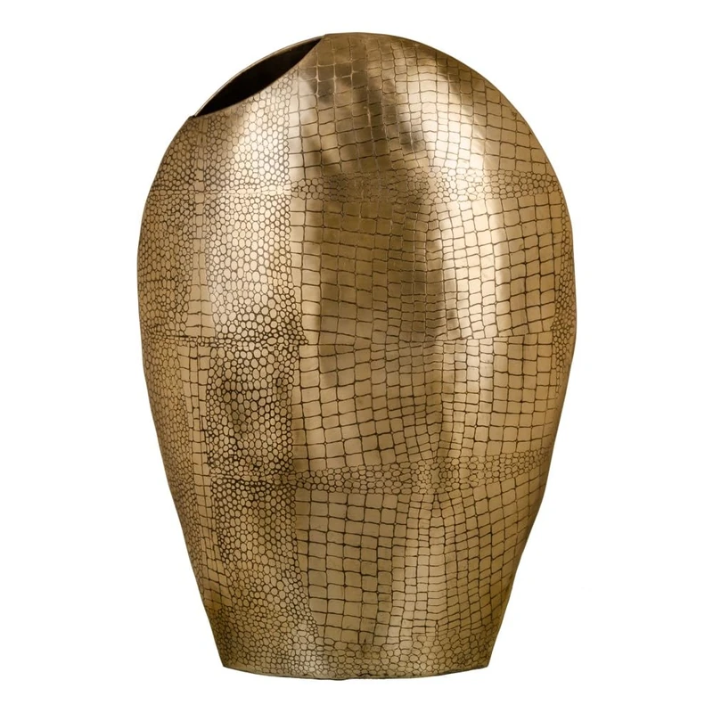 Vase 37 x 15 x 55 cm, Gold Metal - Image 1