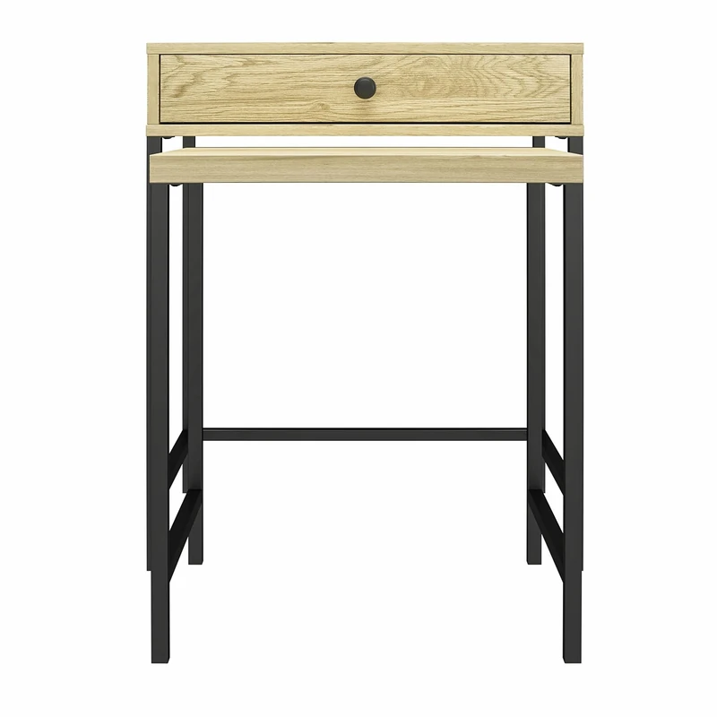 DHP Furniture Tamlin Nesting Tables, Linseed Oak Look