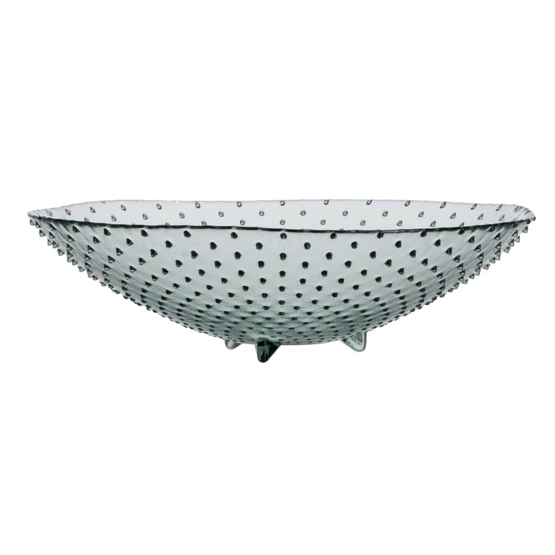 Green Recycled Glass Table Centerpiece 40 x 40 x 11 cm