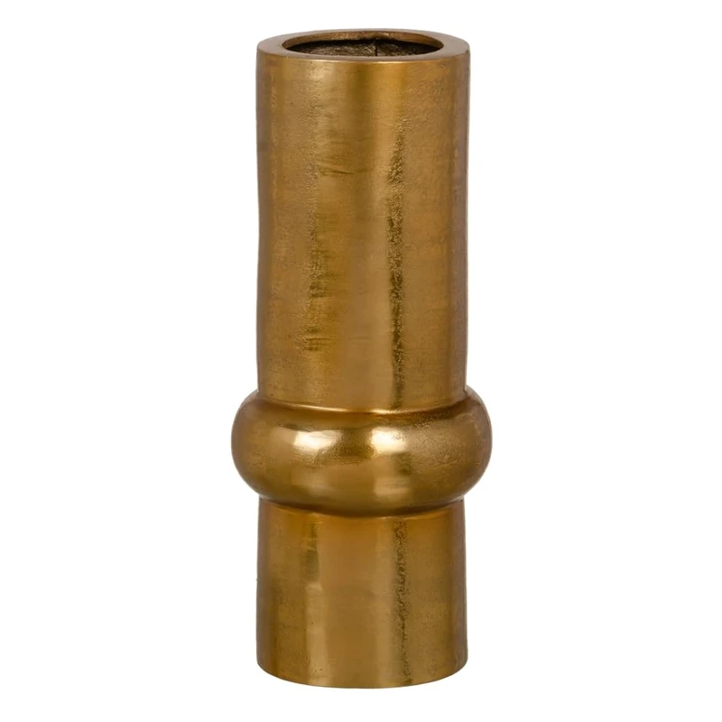 Vase 18 x 18 x 41 cm, Gold Aluminium - Image 1