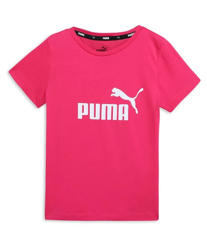 PUMA ESS Logo Tee G Garnet Rose - Sustainable Cotton T-Shirt