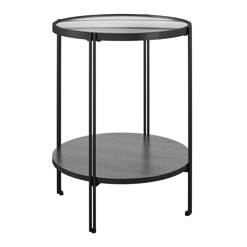 DHP Furniture Wainwright End & Side Table Black Oak Look