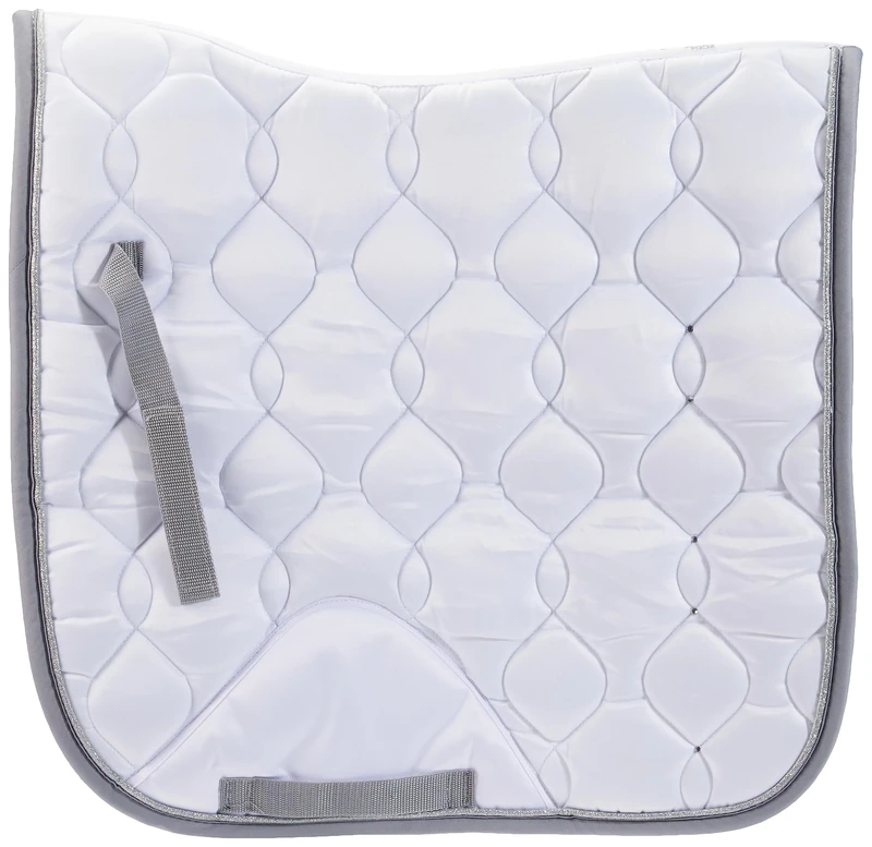 HKM Saddle Pad-14042 Saddle Pad 1271 White/Silver Pony Dressage