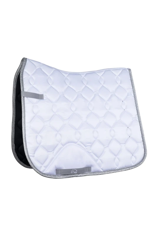 HKM Saddle Pad-14042 Saddle Pad 1271 White/Silver Dressage