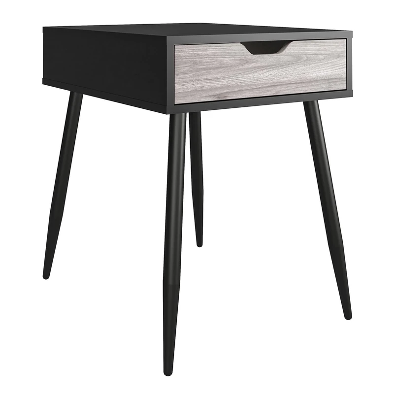 DHP Furniture Copley End & Side Table, Oak Look Black