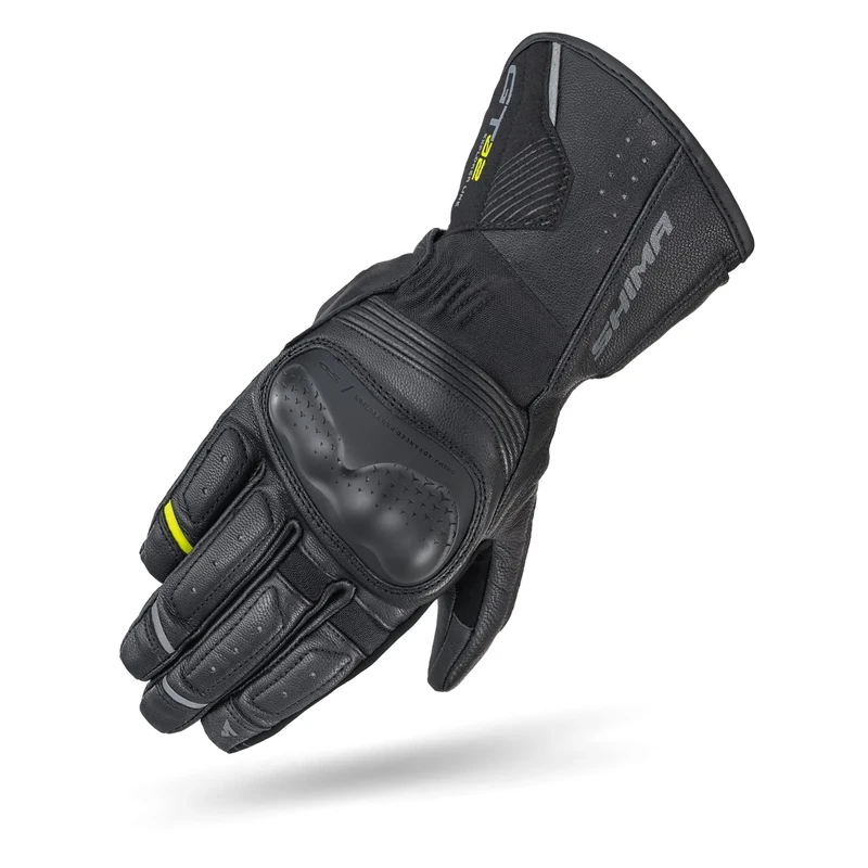 SHIMA GT-2 Motorbike Gloves Men Leather Long Biker Armoured Protectors Motorcycle Perforated Ventilated Cool Reinforced Touchscreen Glove Motorbikes Summer Autumn (Mens, Black, S)