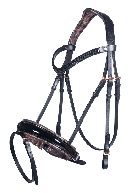 HKM Snaffle-13992 Snaffle 9178 Black/Rose Gold Warmblood