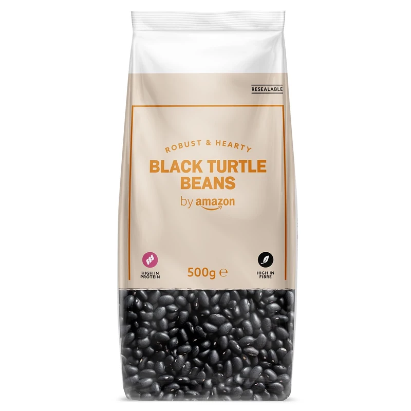 by Amazon Black Turtle Beans, 500g (Pack of 1)