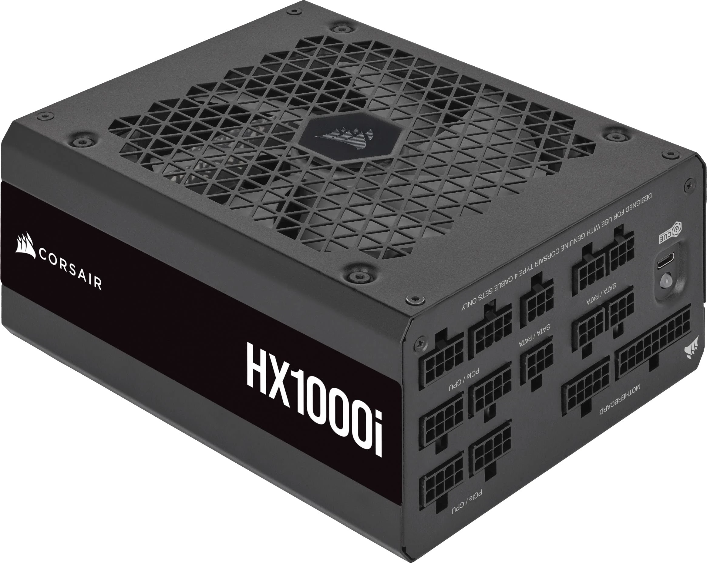 Corsair HX1000i Fully Modular Ultra-Low Noise ATX Power Supply - ATX 3.1 & PCIe 5.1 Compliant - Fluid Dynamic Bearing Fan - CORSAIR iCUE Software Compatible - 80 PLUS Platinum Efficiency - Black