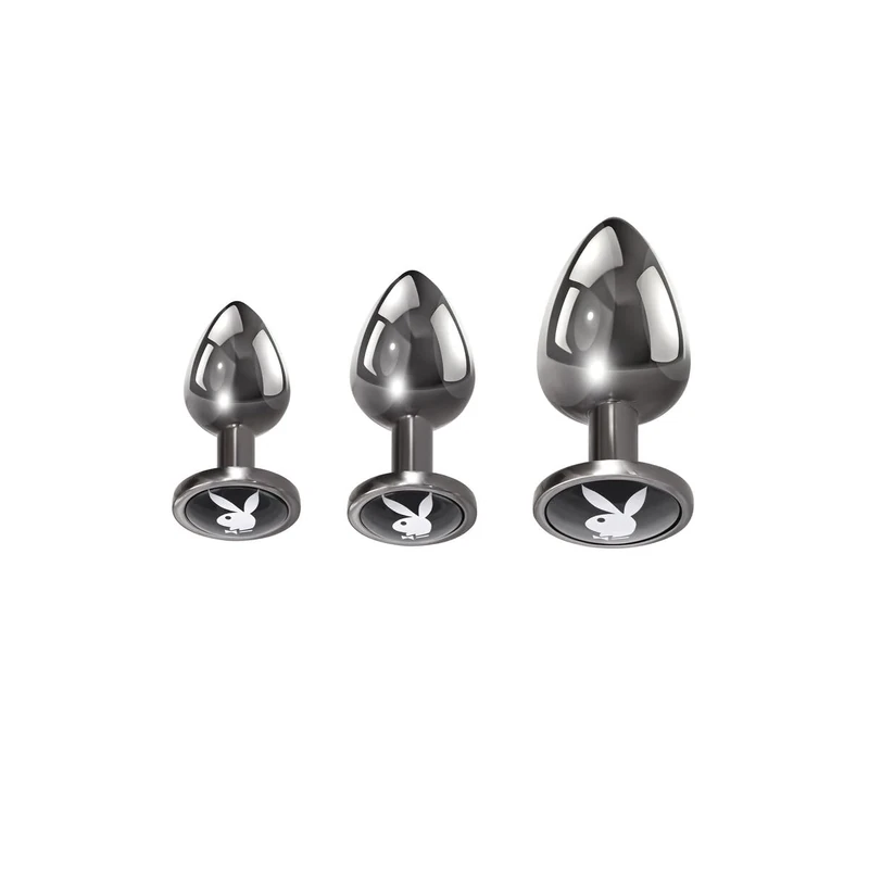 Playboy Pleasure 3 Ways Anal Plug Silver 9.5 cm