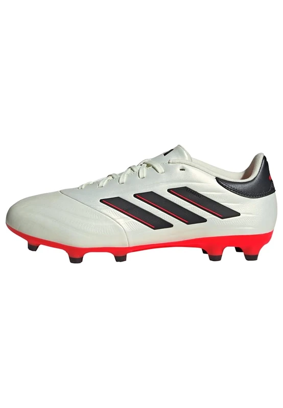 adidas Unisex Copa Pure II League Firm Ground Boots, Ivory/Core Black/Solar Red, 5 UK