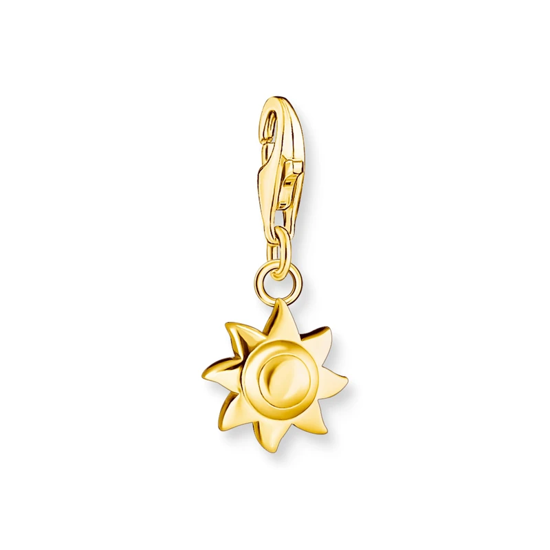 Thomas Sabo Charm Club Charm pendant sun gold plated 18k gold plating Recycled 925 silver, Women, 2024-413-39