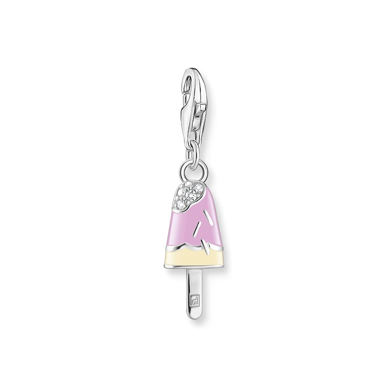 Thomas Sabo Charm Club Charm pendant popsicle with white stones silver Recycled 925 silver, Women, 1999-041-7 - Image 1