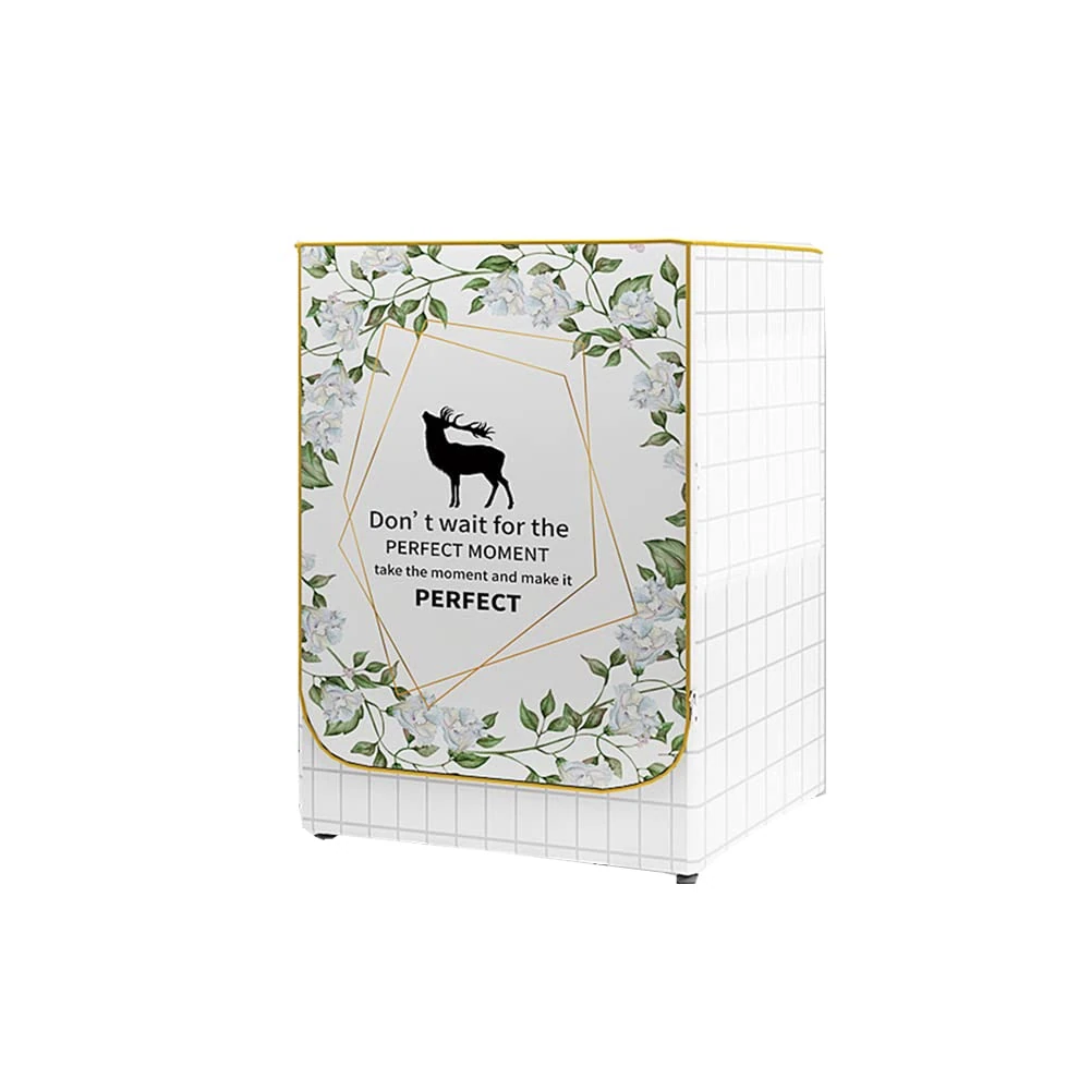 Odot Washer Dustproof Cover Front Load, Washing Machine Dryer Protector Sunscreen Waterproof Tumble Dryer Case Protective Cover for Most Front Loadi (S,Tropical leaf 8)