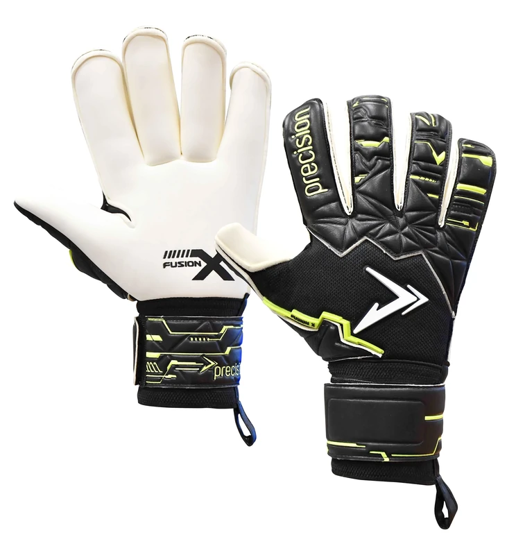 Precision Fusion X Pro Roll Finger Giga Professional Football Adult's Goalkeeper Gloves, Black, 11