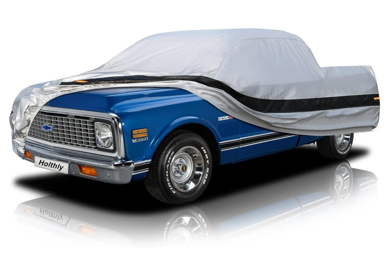 Holthly 10Layer Truck Cover Waterproof All Weather.Pickup Truck Cover Length: Up to 210 inches,Universal Fit Most Regular Cab Short Box Honda Ridgeline Ford Ranger Nissan Frontier Chevy Colorado C10.