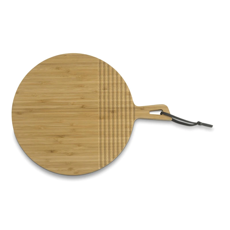 kela cutting board 32 x 2 cm COSMA, serving board with handle, bamboo cutting board round, serving tray, wooden board - Image 1