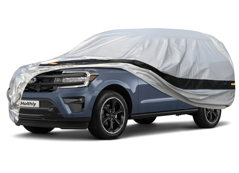 Holthly 10Layer Car Cover Waterproof All Weather for Large SUV,100% Waterproof Outdoor Car Covers Rain Snow UV Dust Protection.Custom Fit for Ford Expedition, Chevy Tahoe,GMC Yukon,Escalade,etc