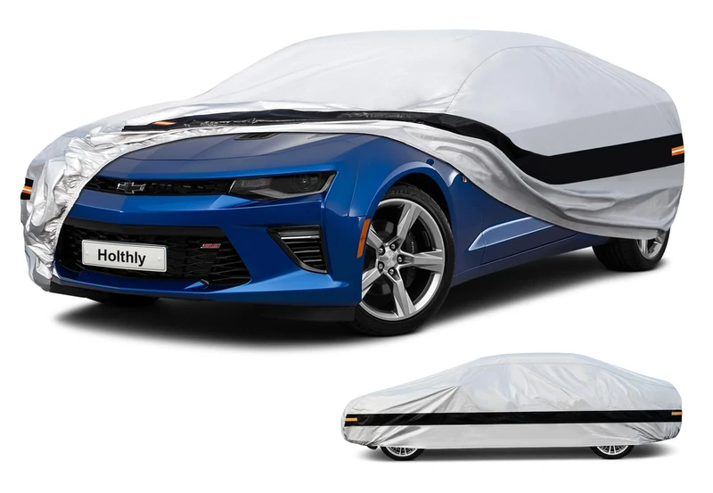 Holthly 10 Layer Coupe Car Cover Waterproof All Weather for Automobiles,100% Waterproof Outdoor Car Covers Rain Snow UV Dust Protection. Custom Fit for Ford Mustang,Chevy Camaro,Porsche 911,etc