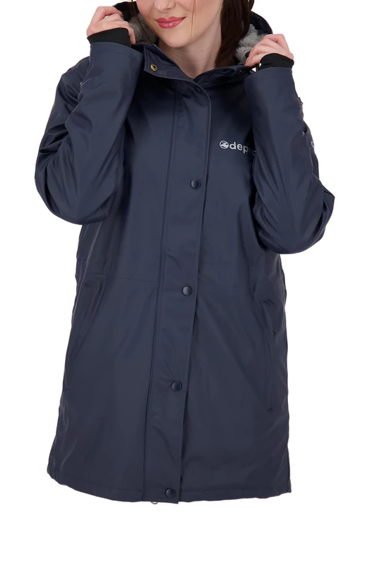 Deproc Active Women's Ellesmere Friesennerz Raincoat Rain Hood Lined Waterproof Weatherproof Transition Jacket, Navy, 38