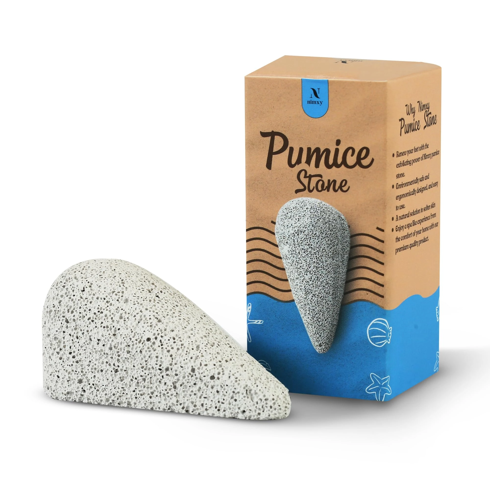 NIMXY Pumice Stone for Feet and Hands 1 Pc – Feet Hard Skin Remover – Foot Scrubber for Dead Skin Removal – Natural Foot File and Callus Remover for Skin Exfoliation (Grey)