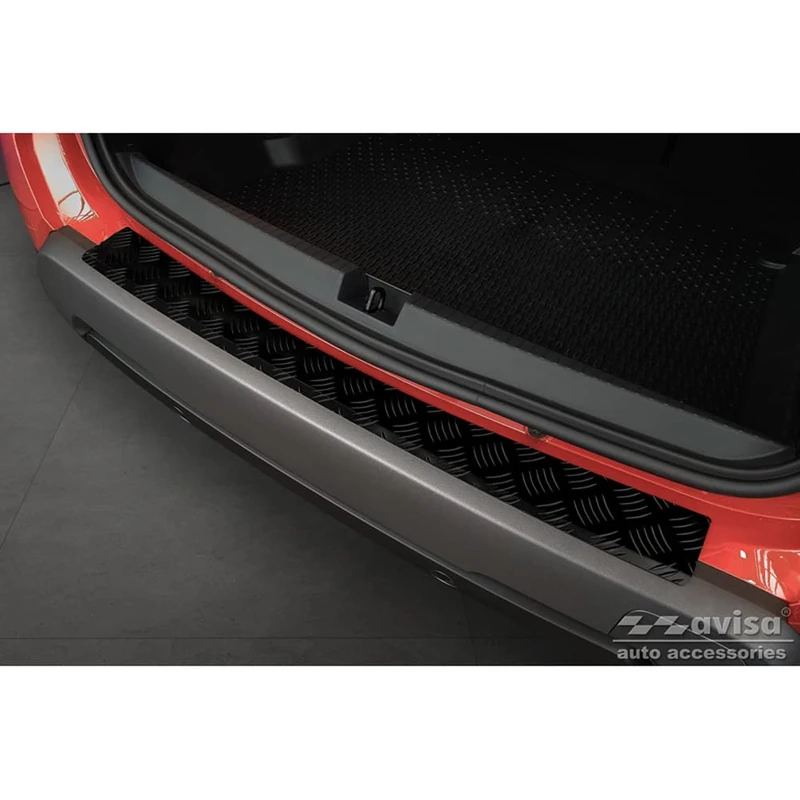Avisa Matt Black Aluminum Rear bumper protector compatible with Dacia Duster II 2018-2021 & FL 2021-2024 'Riffled Plate'