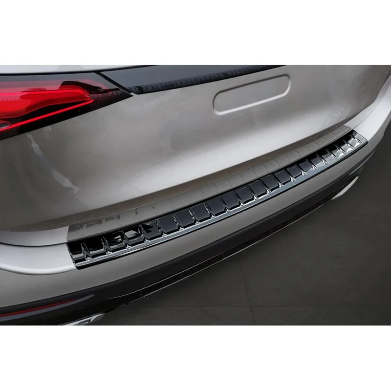 Avisa Black Mirror Stainless Steel Rear bumper protector compatible with Mercedes GLC II (X254) 2022- 'Ribs'