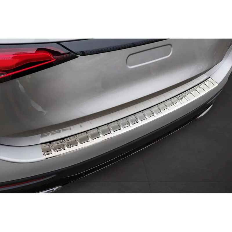 Avisa Chrome Stainless Steel Rear bumper protector compatible with Mercedes GLC II (X254) 2022- 'Ribs' - Image 1