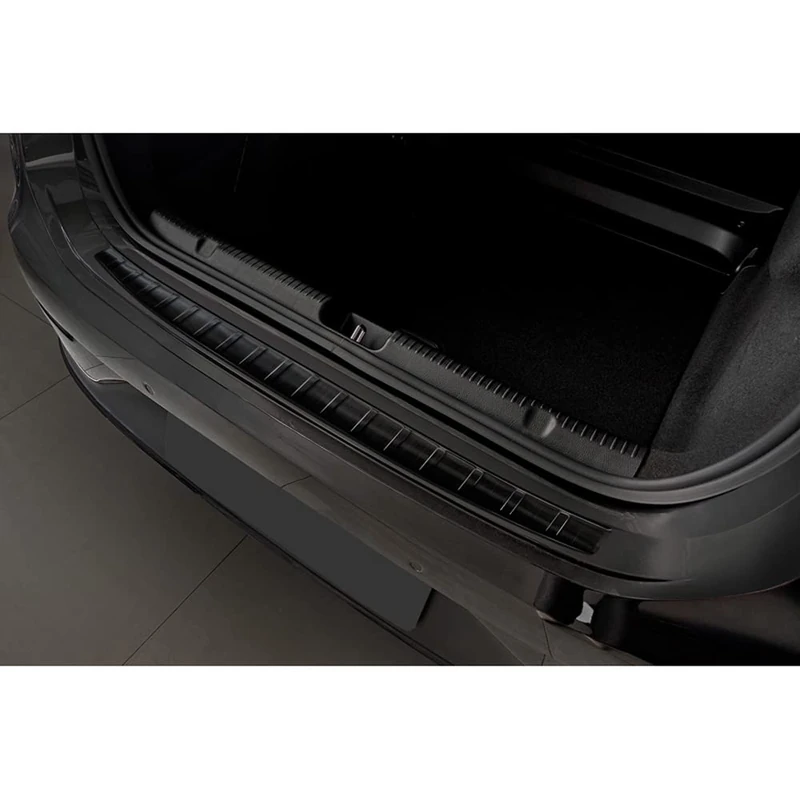 Avisa Black Stainless Steel Rear bumper protector compatible with Mercedes EQE (V295) 2022- 'Ribs'
