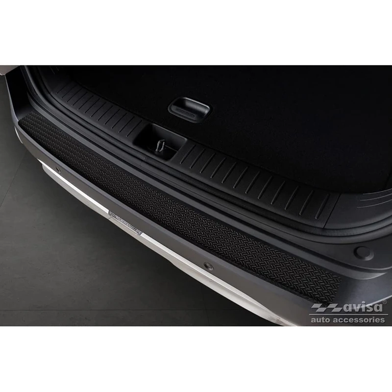 Avisa Matt Black Aluminum Rear bumper protector compatible with Kia Sportage V 2021- 'Riffled Plate'