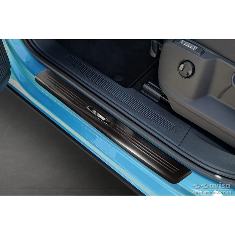 Avisa Black Inox door sill protectors compatible with Ford Tourneo Connect III 2022- 'Exclusive Edition' - 2-pieces