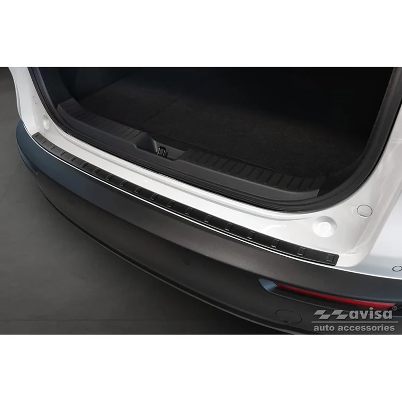 Avisa Matt Black Stainless Steel Rear bumper protector compatible with Mazda CX-30 2019- 'Ribs'