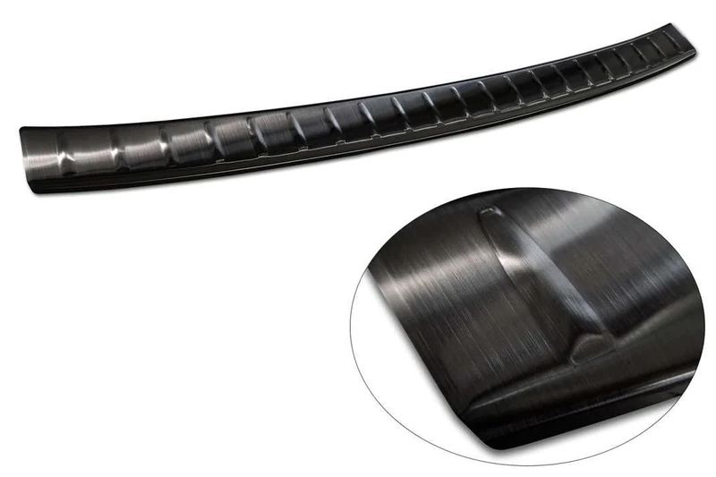 Avisa Black Stainless Steel Rear bumper protector compatible with Mercedes GLC II (X254) 2022- 'Ribs'