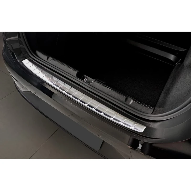 Avisa Stainless Steel Rear bumper protector compatible with Mercedes EQE (V295) 2022- 'Ribs', Silver