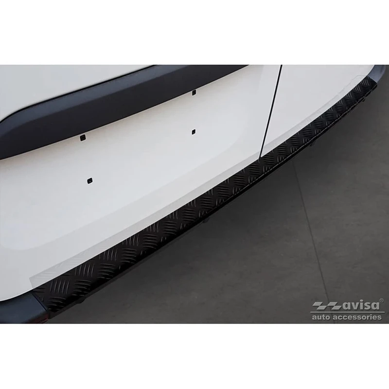 Avisa Matt Black Aluminum Rear bumper protector compatible with Mercedes Sprinter III 2018- 'Riffled plate' - Image 1