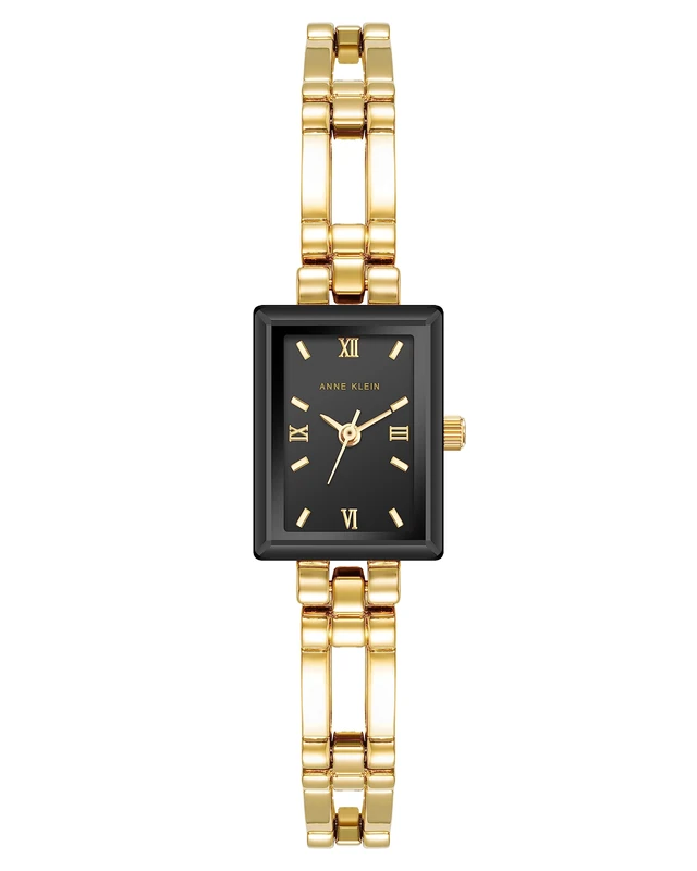 Anne Klein Women's Gold and Black Bracelet Watch - Image 1