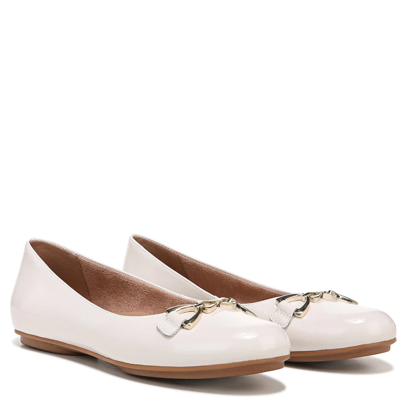 Naturalizer Women's Ballet Flats & Pumps - Maxwell-Bit Ballet, Satin Pearl Leather, UK 6, Medium Fit