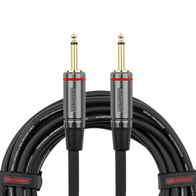 Gator Cableworks GCWH-SPK-15 15ft TS to TS Speaker Cable, 12 AWG OFC, Low Capacitance for Audio Signal Transfer