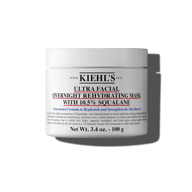 Kiehl's Ultra Facial Overnight Hydrating Face Mask with 10.5% Squalane, Fragrance-free, 100g