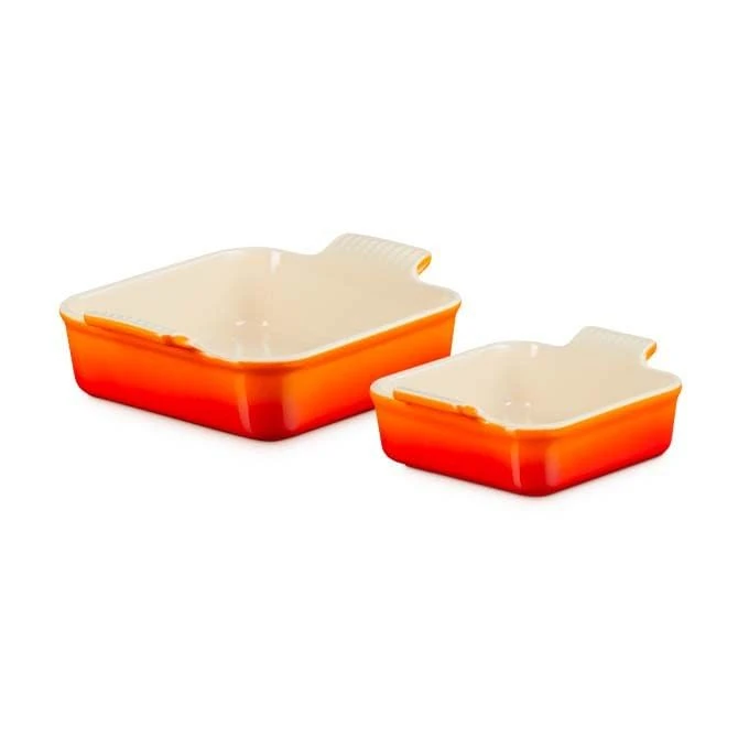 Le Creuset Stoneware Set Of 2 Heritage Square Dishes Volcanic