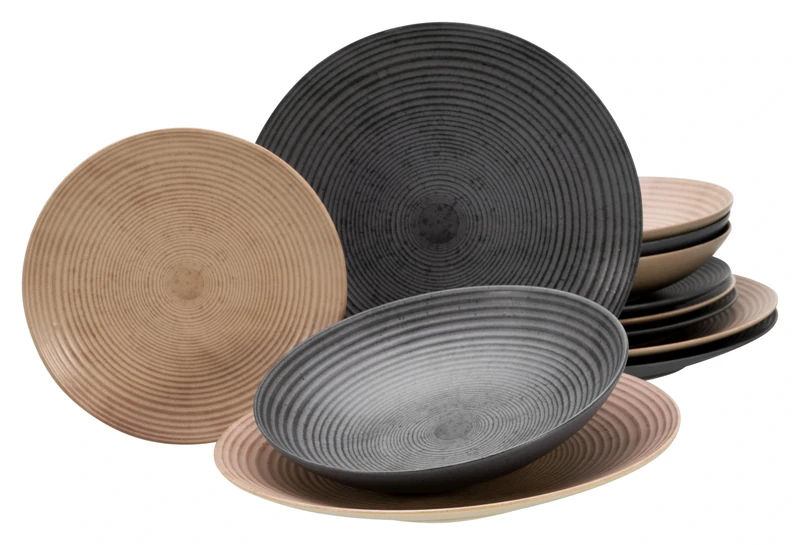 CreaTable, 13139 Catania Mix Series Crockery Set Plate Set 12 Pieces
