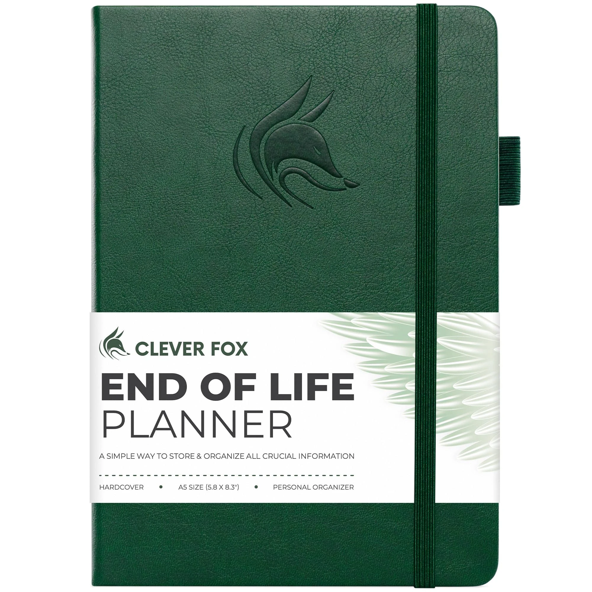 Clever Fox End of Life Planner – Final Arrangements Organizer for Beneficiary, Will Preparation, Last Wishes & Funeral Planning, A5 (Dark Green)
