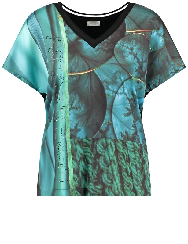 Gerry Weber Women's 270240-35013 T-Shirt, Green Print, 8 - Image 1