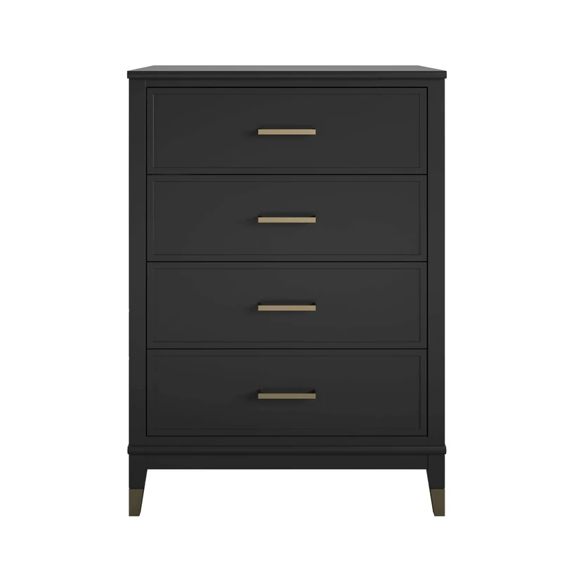 DHP Furniture Westerleigh 4 Drawer Dresser, Black