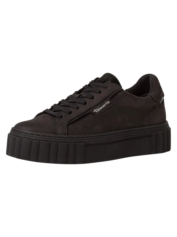 Tamaris Women's Lace-Up Leather, Plain Black, 6 UK