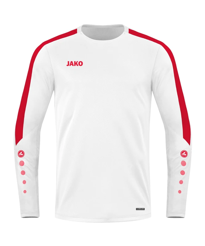 JAKO Unisex Children's Sweatshirt Power Pullover White/Red