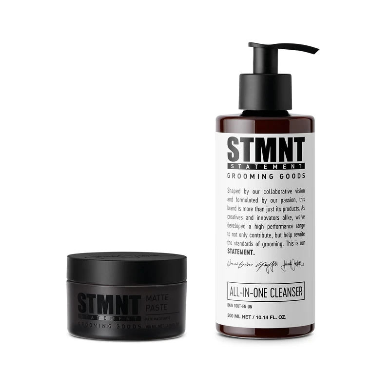 STMNT Grooming Goods All-In-One Daily Cleanser 300ml + Matte Paste 100ml |