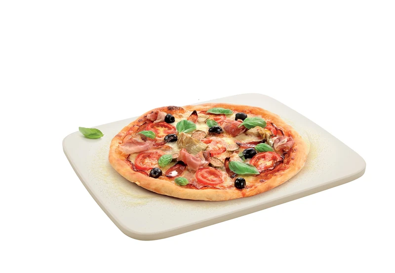 Tescoma Delícia Pizza Stone 38 x 32 cm | Perfect Baked Pizza & More | Optimal Heat Storage Made of Cordierite | Versatile: Oven & Grill | 3 Year Warranty