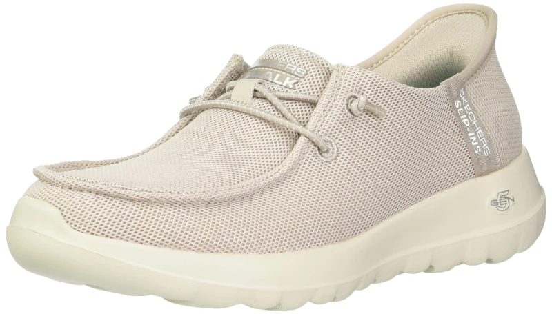 Skechers Women's Go Walk Joy Idalis Hands Free Slip-ins Sneaker, Taupe, 8.5